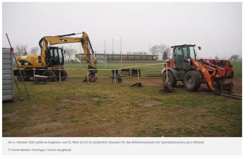 Kölleda: Baustart an der Friedrich-Ludwig-Jahn-Sportstätte