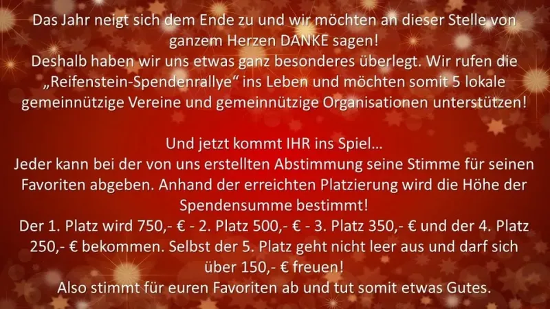 Spendenrallye der Firma Reifenstein