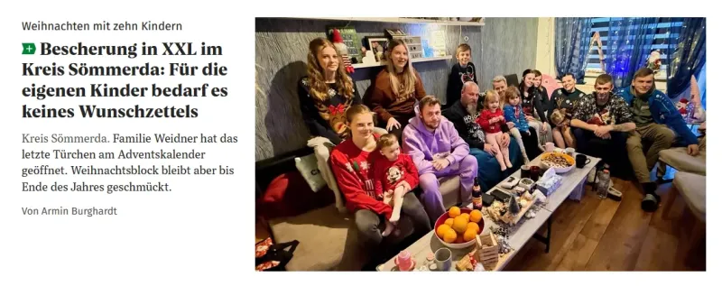 Die TA zum Weihnachtsbesuch bei Familie Weidner