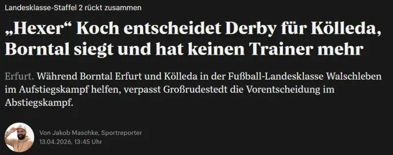 TA Artikel vom letzten Spieltag